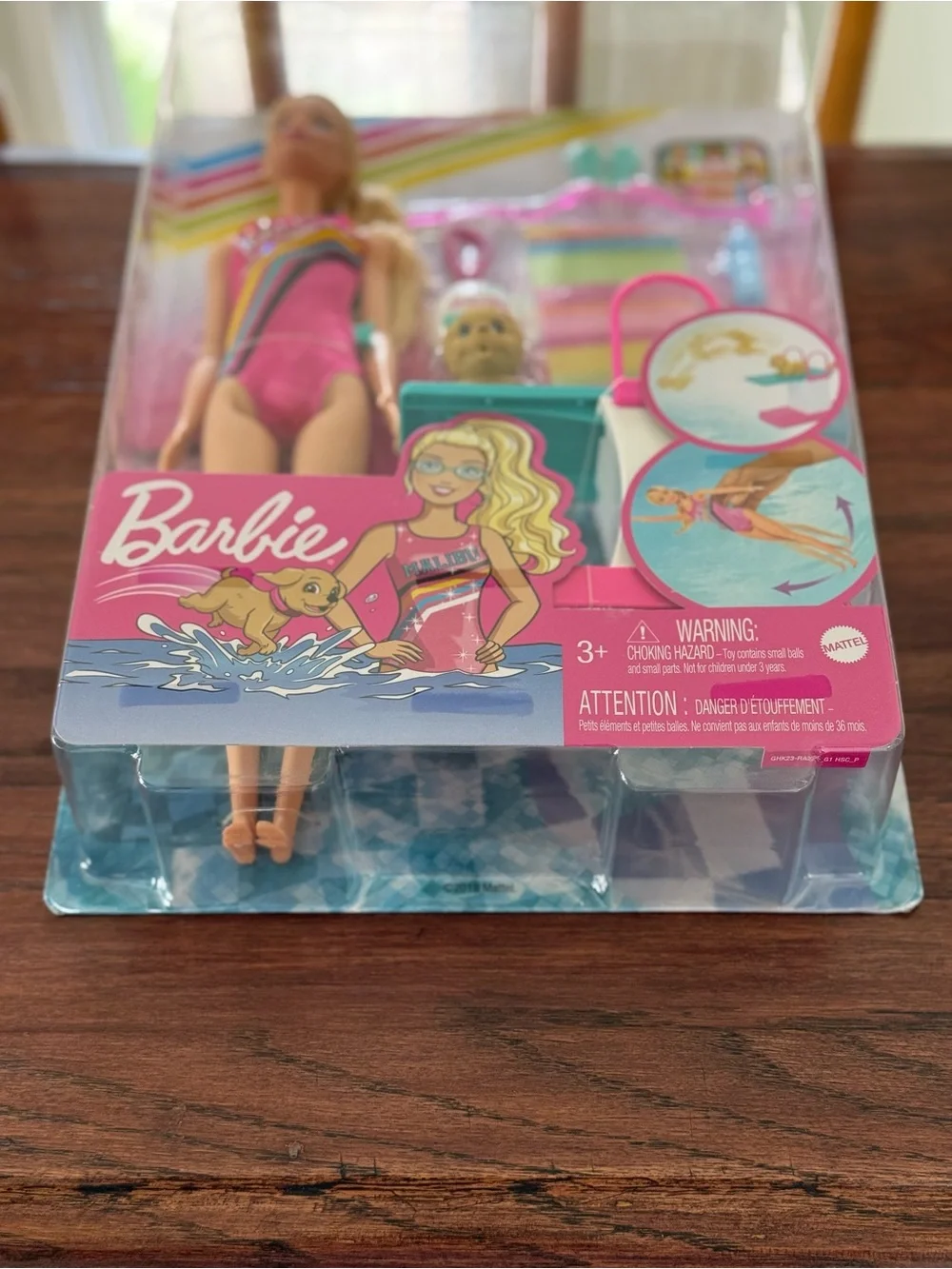 Barbie Malibu Swim Doll Playset Puppy Pool Float Accessories NWT